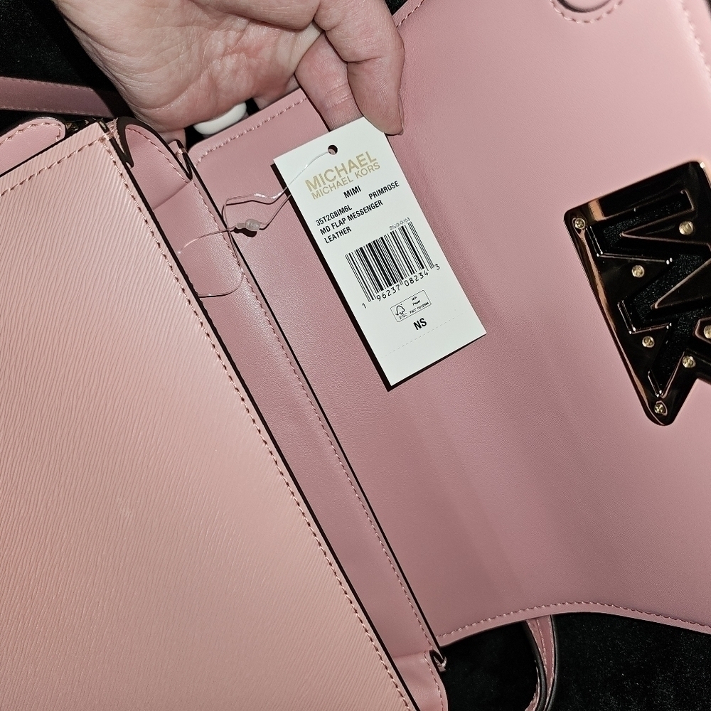 NWT (R$498) Michael Kors Mimi Medium Leather Messenger Bag - Picture 5 of 5